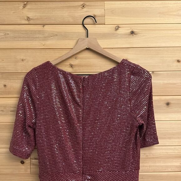 Adrianna Papell Size 6 Bethany Wrap Front Sequin Full Length Gown - Picture 12 of 14